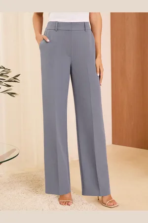Love & Roses Grey High Waist Wide Leg Tailored Trousers AU 14