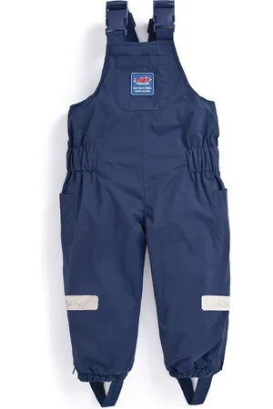 JoJo Maman Bébé Navy Blue Waterproof Fleece Lined Dungarees 2