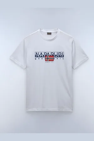 Napapijri Aylmer White Short Sleeve 100% Cotton T-Shirt M