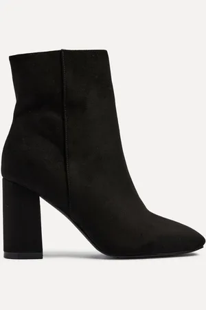 Linzi Black Scout Square Toe Heeled Ankle Boots With Side Zip AU 5 (EU 36)
