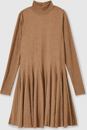 Reiss Savannah Jersey Ribbed Flared Mini Dress AU 18
