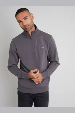 Threadbare Slate Quarter Zip Neck Sweatshirt XL