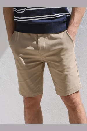 Threadbare Cotton Stretch Turn-Up Chino Shorts with Woven Belt 36W x 31L (UK 36 R)