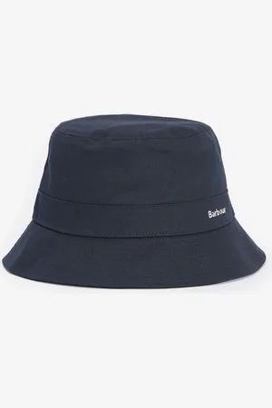 Barbour Navy International Olivia Logo Bucket 100% Cotton Hat L