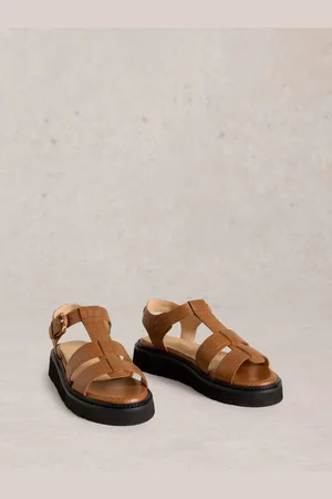 White Stuff Brown Rose Leather Sandals AU 8 (EU 38.5)