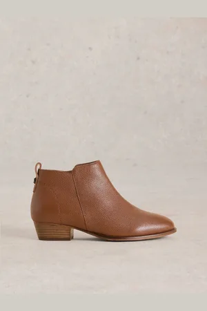 White Stuff Brown Wide Fit Leather Ankle Boots AU 7 (EU 37.5)