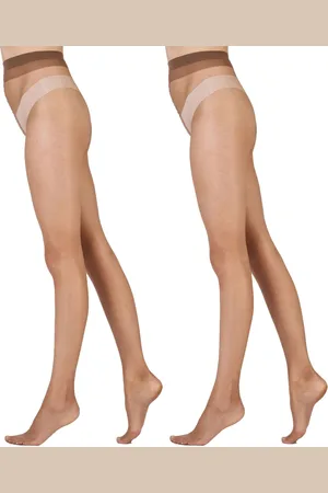Pretty Polly Natural 8 Denier Skin Tone Tights 2 Pair Pack One