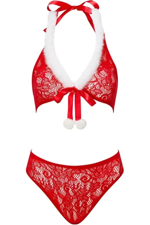 Ann Summers Red Christmas Winter Wonderland Halter Neck 2 Piece Set XS-XS