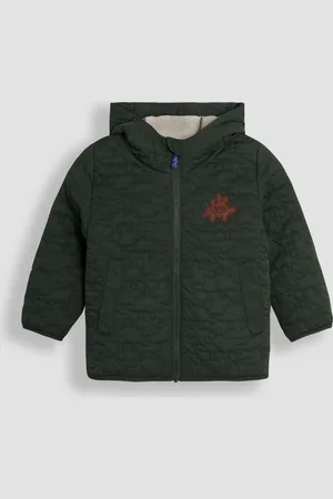 JoJo Maman Bébé Khaki Dinosaur Quilted Puffer Jacket 3
