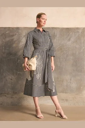Phase Eight Corina Stripe Dress AU 26