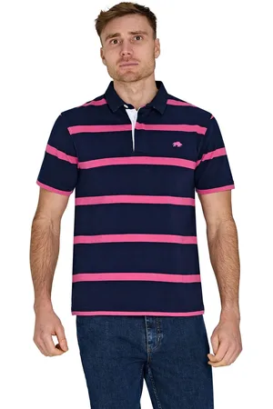 Raging Bull 100% Cotton Short Sleeve Thin Stripe Rugby Shirt 3XL