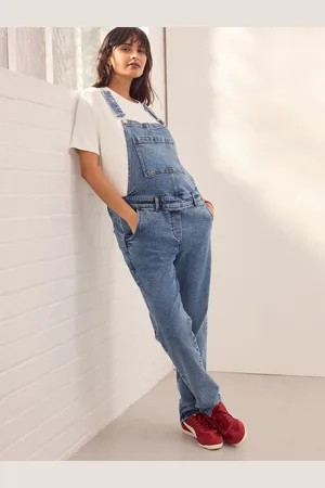 Next Dark Blue Maternity Denim Dungaree AU 10