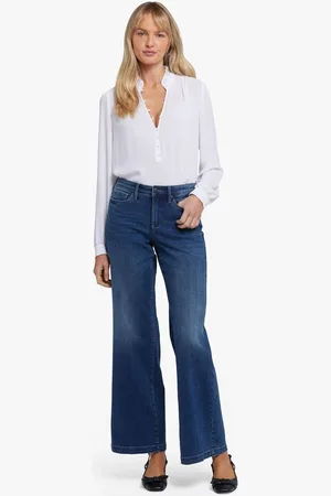 NYDJ Blue Teresa Wide Leg Jeans AU 12