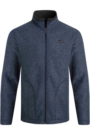 Weird Fish Dark Blue Shires Full Zip Grid Fleece L