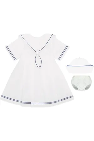 Emile et Rose Linen style sailor 100% Cotton Dress Up to 1 Month (56cm)