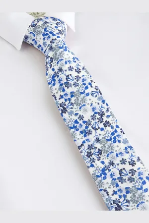 Next Light Blue Floral Print 100% Cotton Tie (1-16yrs) 10