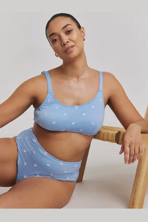 Simply Be Blue Embroidered Bikini Set AU 14