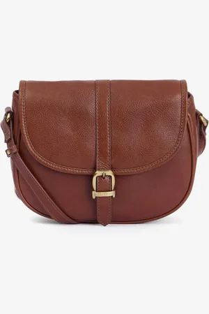 Barbour Brown Laire Medium Leather Saddle Bag One