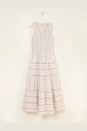Fat Face FatFace Ariana Tiered Stripe 100% Cotton Dress AU 20 R