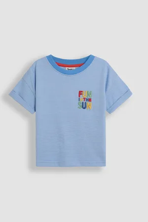 JoJo Maman Bébé Blue Fun In The Sun Back Printed 100% Cotton T-Shirt 7