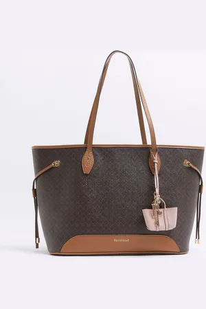 River Island Brown Side Tie Shopper Bag One