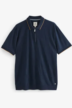 Next Regular Fit Smart Quarter Zip Polo Shirt XL Reg
