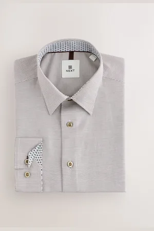 Next Regular Fit Long Sleeve Single Cuff Textured Shirt XL