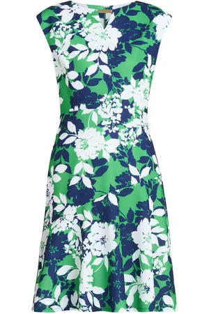 Gina Bacconi Gracey Floral Print Cap-Sleeve Dress AU 16