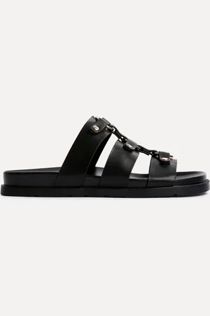 Linzi Black Marcia Studded Gladiator Slip On Sandals AU 5 (EU 36)