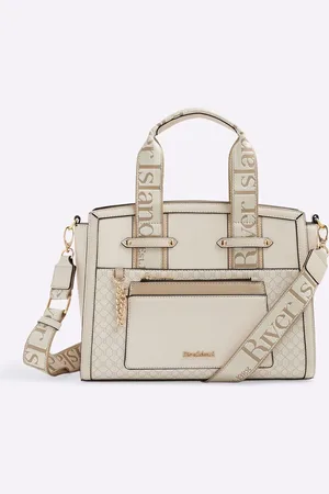 River Island Cream Webbing Handle Tote Bag one
