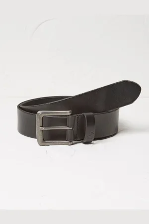 Fat Face FatFace Black Italian Leather Belt M