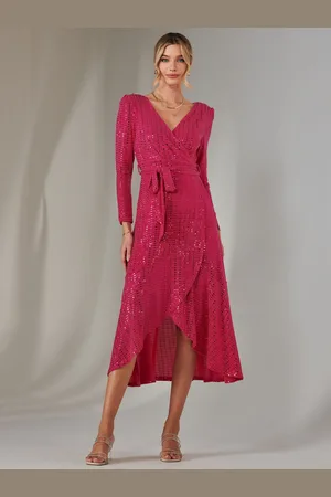 Jolie Moi Long Sleeve Metallic Spot Maxi Dress AU 8