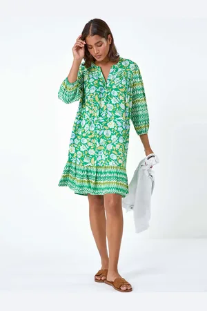 Roman Paisley Border Print Smock Dress AU 10