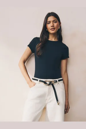 Next Black PU Tie Fasten Belt S