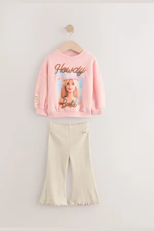 Next Pink/Cream Barbie Crew Sweatshirt and Flared Leggings Set (3mths-7yrs) 2