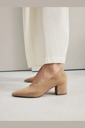 Next Forever Comfort Leather Point Toe Low Block Heels AU 7 (EU 38)