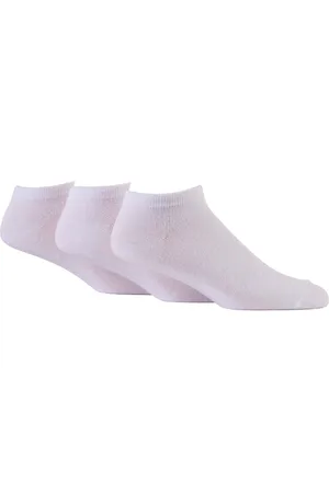 Wild Feet White Cotton Trainer Liners Socks 3 pack One