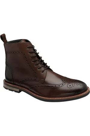 Frank Wright Brown Mens Leather Lace-Up Brogue Ankle Boots AU 11 (EU 45)