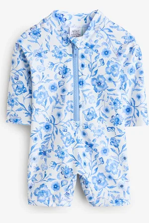 Next Blue Floral Baby Sunsafe Swimsuit (0mths-3yrs) 3