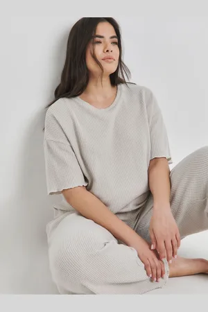 Simply Be Cream Waffle Lounge Set AU 20-22