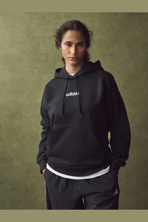 adidas Black Linear Fleece Hoodie AU 20-22