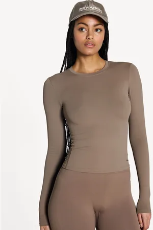 P.E Nation P. E Nation Brown Foundation Long Sleeve Top XS