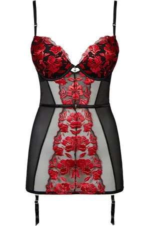Ann Summers Black The Hero Floral Cami Suspender 12 D-DD
