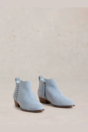 White Stuff Blue Willow Weave Ankle Boots AU 10 (EU 41)