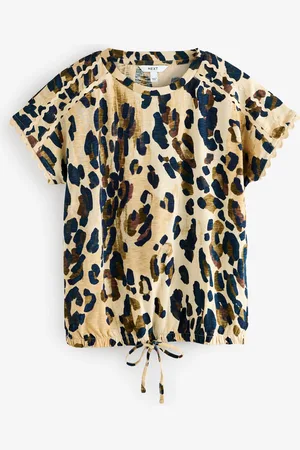 Next Animal Print Short Sleeve Bubblehem 100% Cotton T-Shirt AU 14 Tall