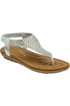 Lotus Silver Casual Toe Thong Holiday Sandals AU 6 (EU 37)