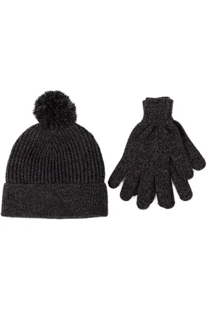 Totes Grey Mens Winter Hat and Glove Set One