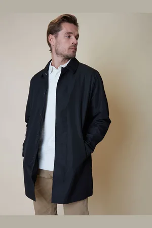 Threadbare Black Showerproof Longline Collared Jacket M