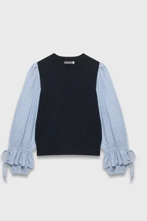 mint&berry Blue Woven Stripe Sleeve Top M