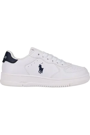 Ralph Lauren White Kids Masters Court Logo Trainers AU 4 (EU 36)